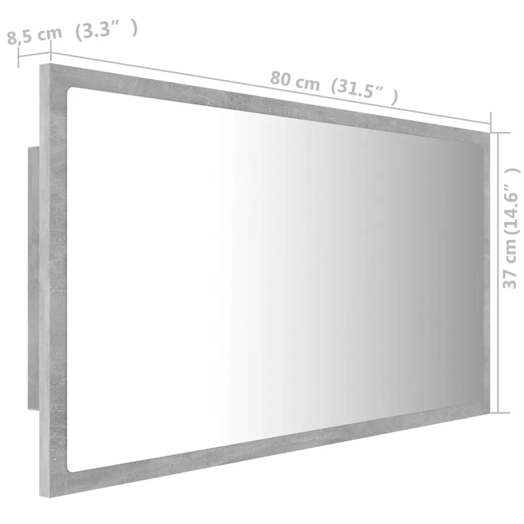 OGLINDA DE BAIE CU LED, GRI BETON [12]