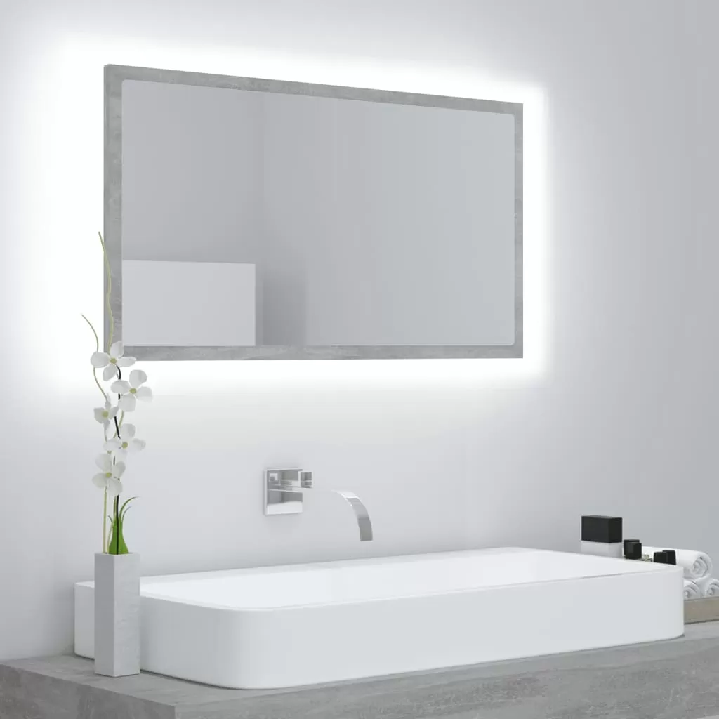OGLINDA DE BAIE CU LED, GRI BETON [1]