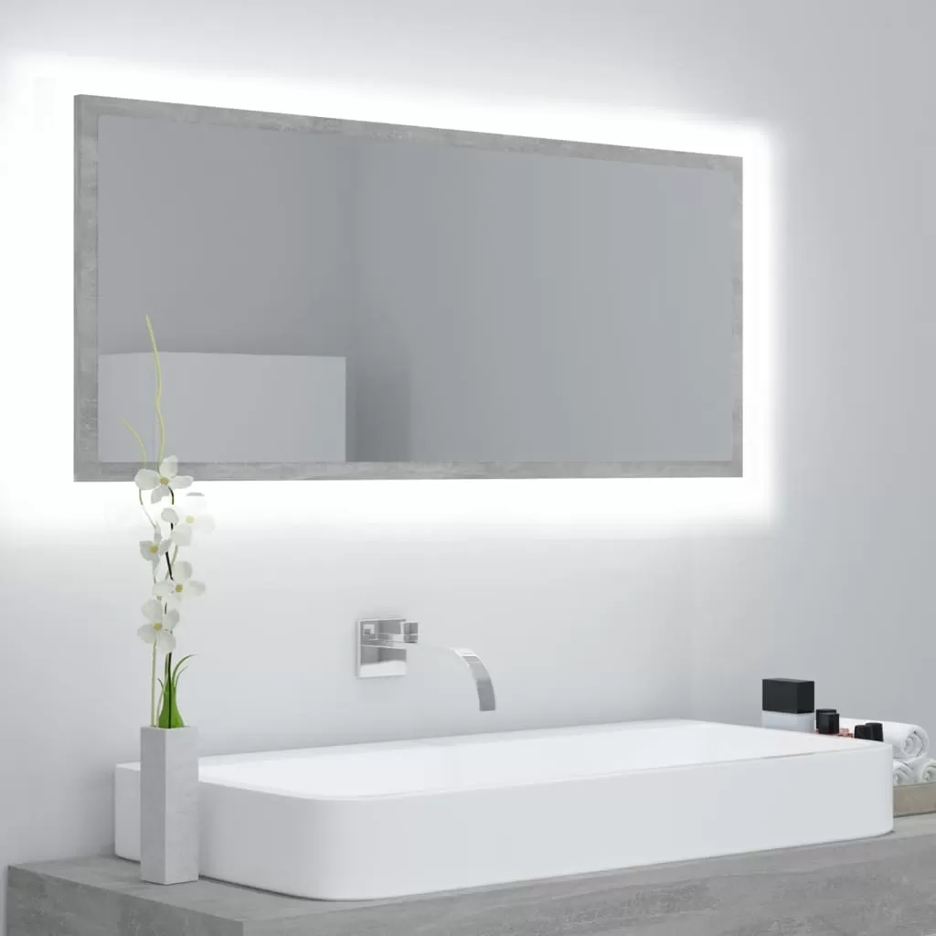 OGLINDA DE BAIE CU LED, GRI BETON [1]