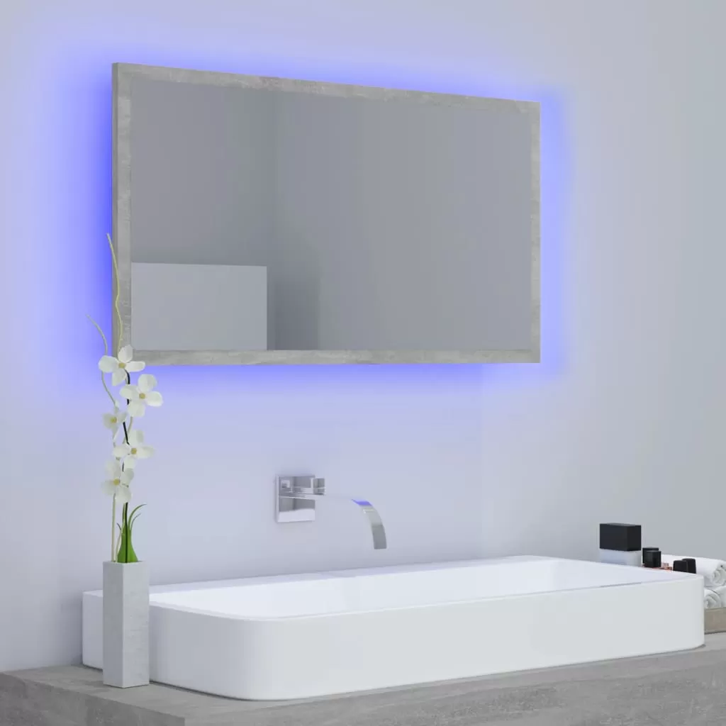 OGLINDA DE BAIE CU LED, GRI BETON [3]