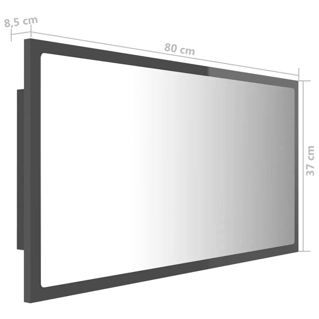 OGLINDA DE BAIE CU LED, GRI LUCIOS [12]