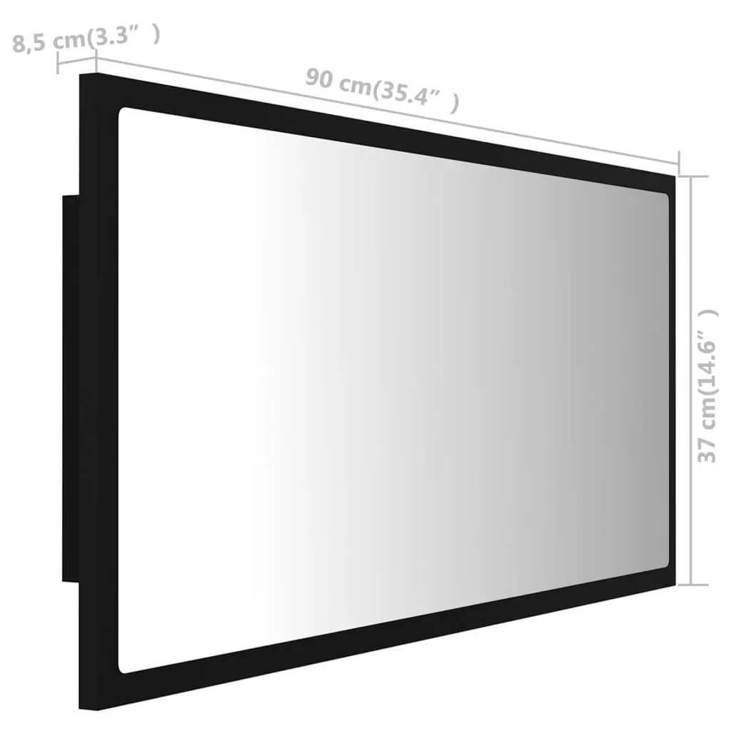 OGLINDA DE BAIE CU LED, NEGRU [12]