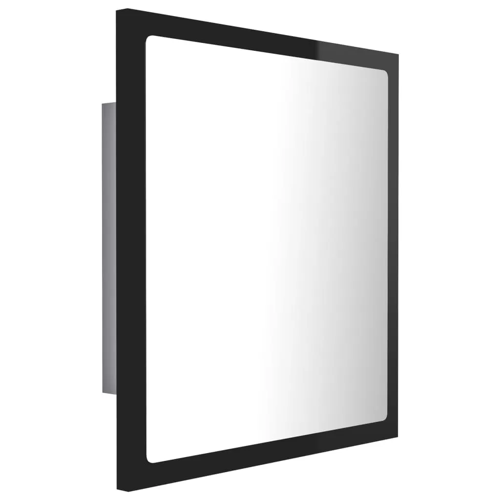 OGLINDA DE BAIE CU LED, NEGRU LUCIOS [8]
