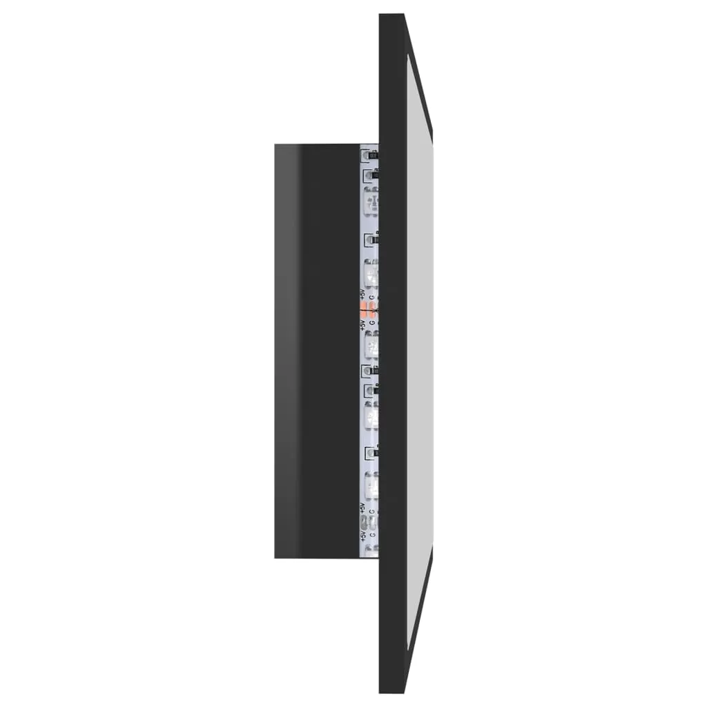 OGLINDA DE BAIE CU LED, NEGRU LUCIOS [8]