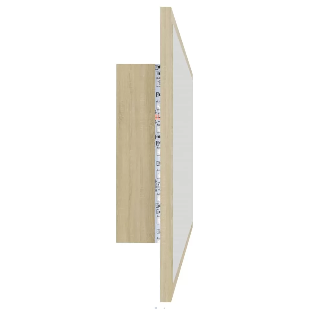OGLINDA DE BAIE CU LED, STEJAR SONOMA [8]