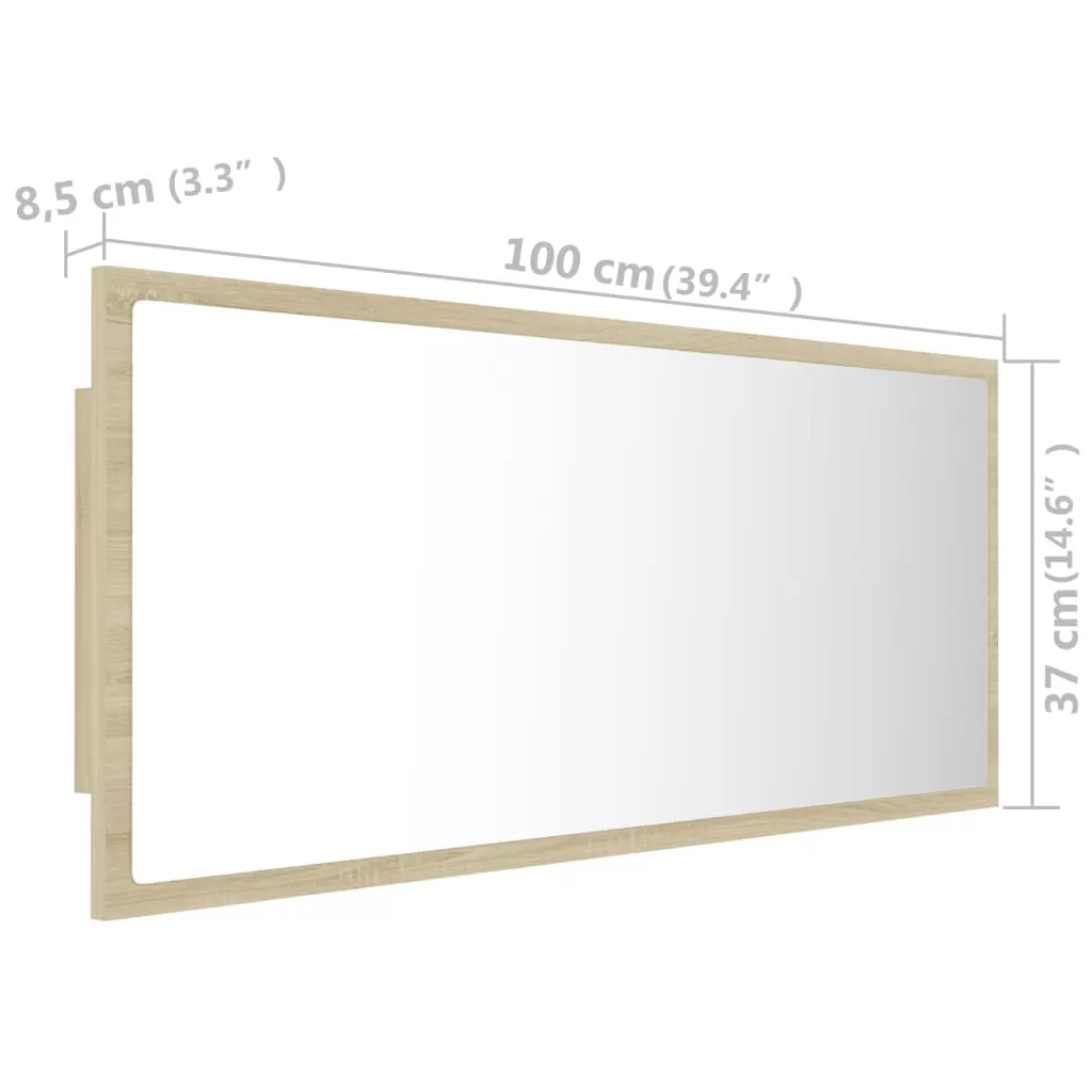 OGLINDA DE BAIE CU LED, STEJAR SONOMA [12]