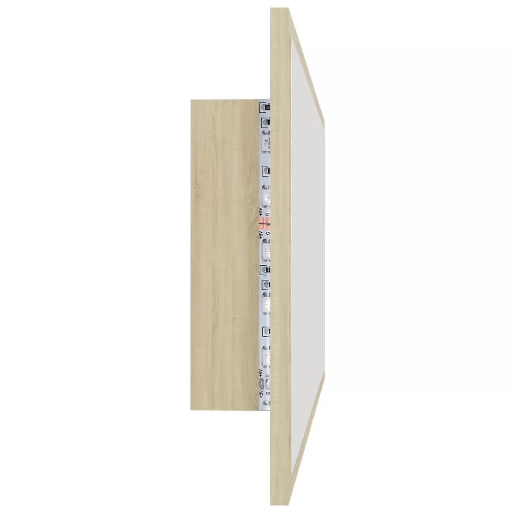OGLINDA DE BAIE CU LED, STEJAR SONOMA [8]