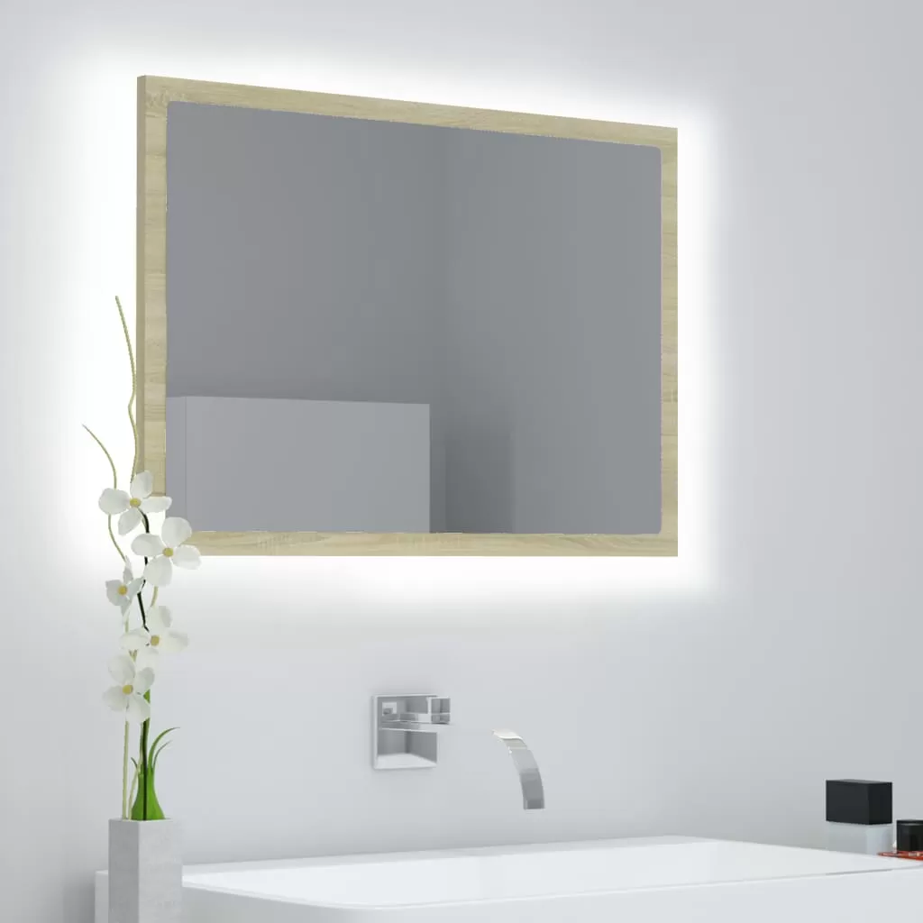OGLINDA DE BAIE CU LED, STEJAR SONOMA [3]