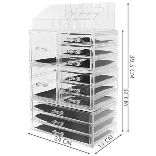 ORGANIZATOR COSMETICE, ACRIL, TRANSPARENT, MARIME XL, 24X14X39.5 CM, ISOTRADE [12]