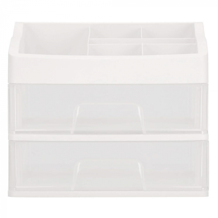 ORGANIZATOR COSMETICE, PLASTIC, 3 NIVELURI, 2 SERTARE, ALB, 20X16.5X23 CM, SPRINGOS [4]
