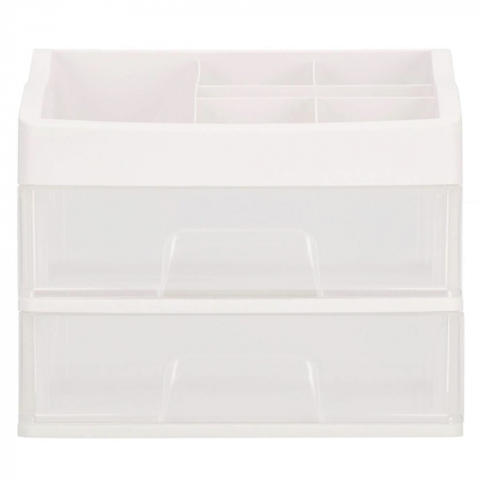 ORGANIZATOR COSMETICE, PLASTIC, 3 NIVELURI, 2 SERTARE, ALB, 30X25X34 CM, SPRINGOS [13]