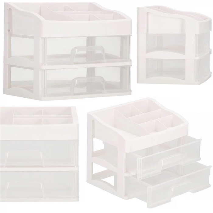 ORGANIZATOR COSMETICE, PLASTIC, 3 NIVELURI, 2 SERTARE, ALB, 30X25X34 CM, SPRINGOS [3]