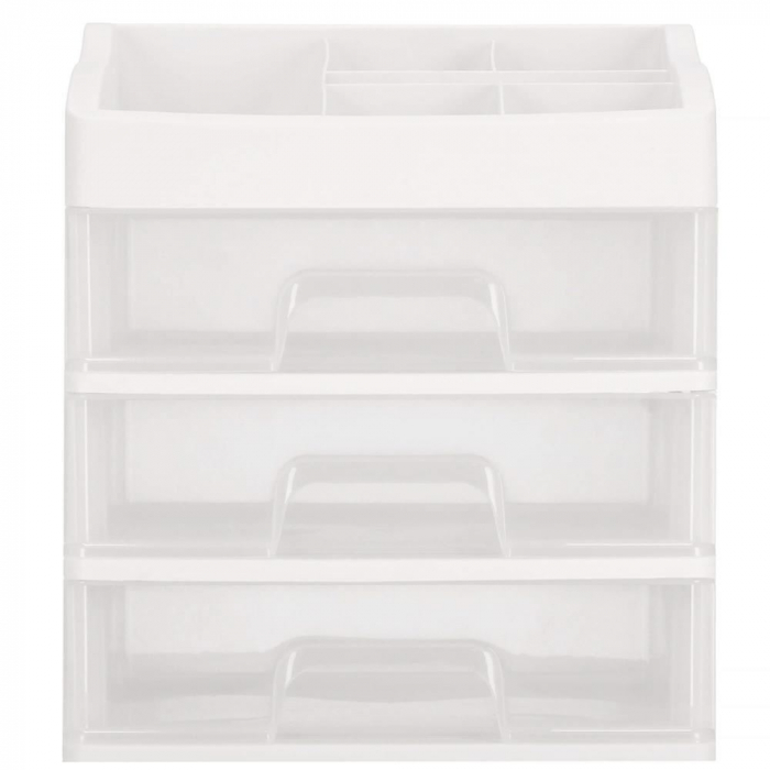 ORGANIZATOR COSMETICE, PLASTIC, 4 NIVELURI, 3 SERTARE, ALB, 23.3X17X26.5 CM, SPRINGOS [9]