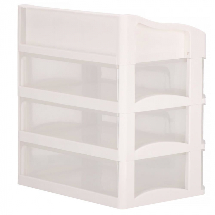ORGANIZATOR COSMETICE, PLASTIC, 4 NIVELURI, 3 SERTARE, ALB, 34X25X40 CM, SPRINGOS [15]