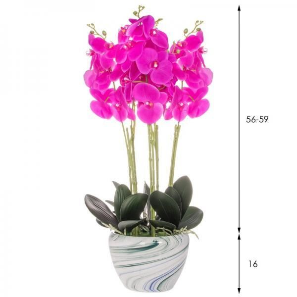 ORHIDEE ARIFICIALA CU GHIVECI DIN CERAMICA, ROZ, 75 CM, SPRINGOS [2]