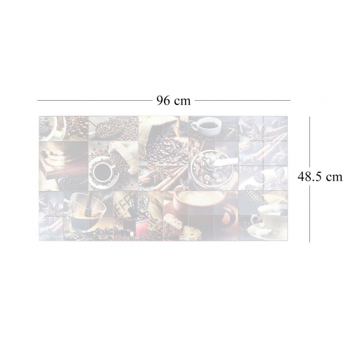 PANOU DECORATIV, PVC, MODEL CAFEA, MARO SI CREM, 96X48.5CM [2]