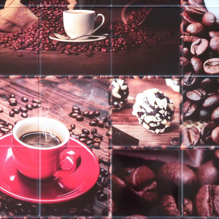 PANOU DECORATIV, PVC, MODEL CAFEA, MARO SI ROSU, 96X48.5 CM [5]