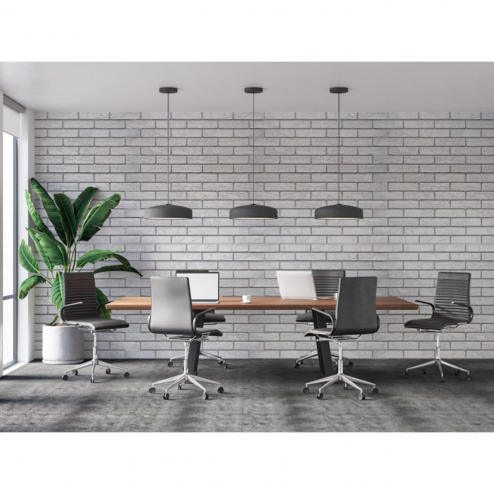 PANOU DECORATIV, PVC, MODEL CARAMIDA 3D, ALB CENUSIU, 96X48.5 CM [2]