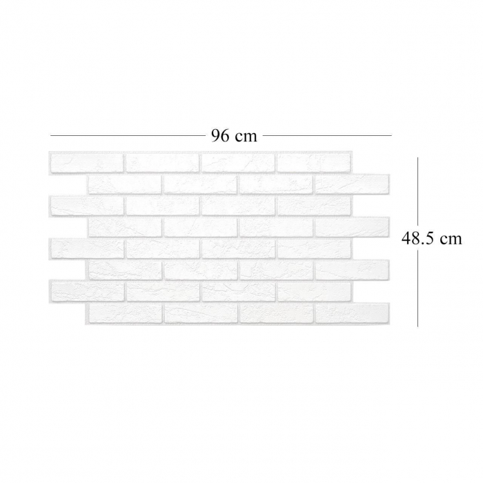 PANOU DECORATIV, PVC, MODEL CARAMIDA 3D, ALB CENUSIU, 96X48.5 CM [4]