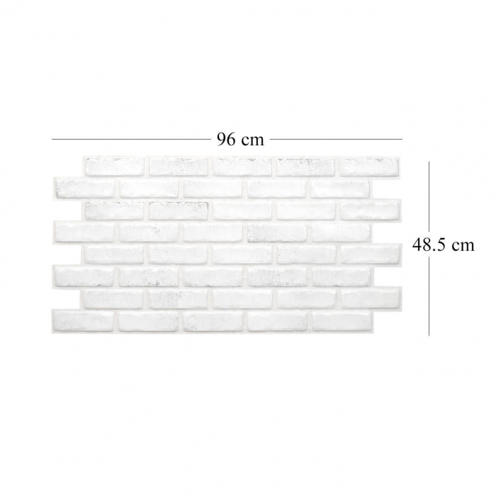 PANOU DECORATIV, PVC, MODEL CARAMIDA 3D, GRI MURDAR, 96X48.5 CM [4]
