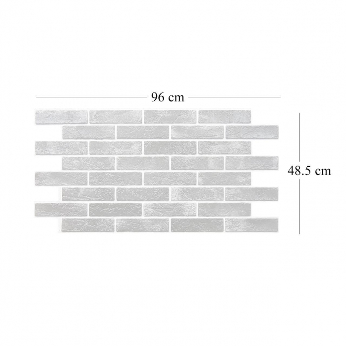 PANOU DECORATIV, PVC, MODEL CARAMIDA 3D, NEGRU, 96X48.5CM [4]