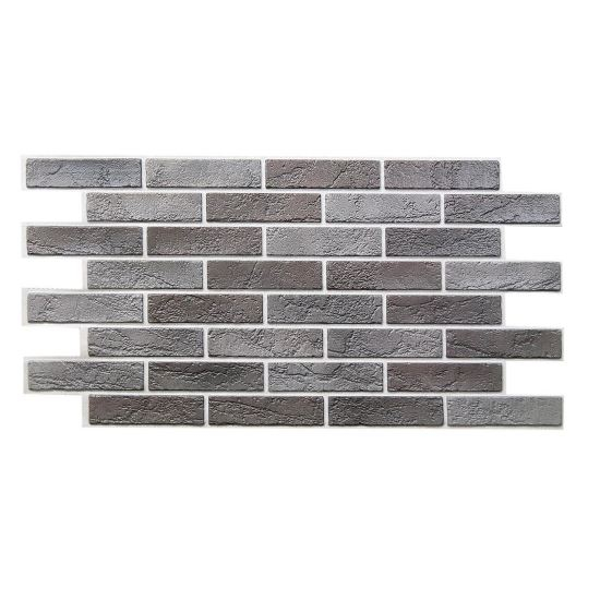 PANOU DECORATIV, PVC, MODEL CARAMIDA 3D, NUANTE CENUSIU INCHIS, 96X48.5CM [1]