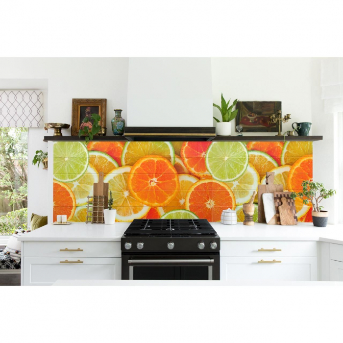 PANOU DECORATIV, PVC, MODEL CITRICE, PORTOCALIU, 96X48.5CM [3]