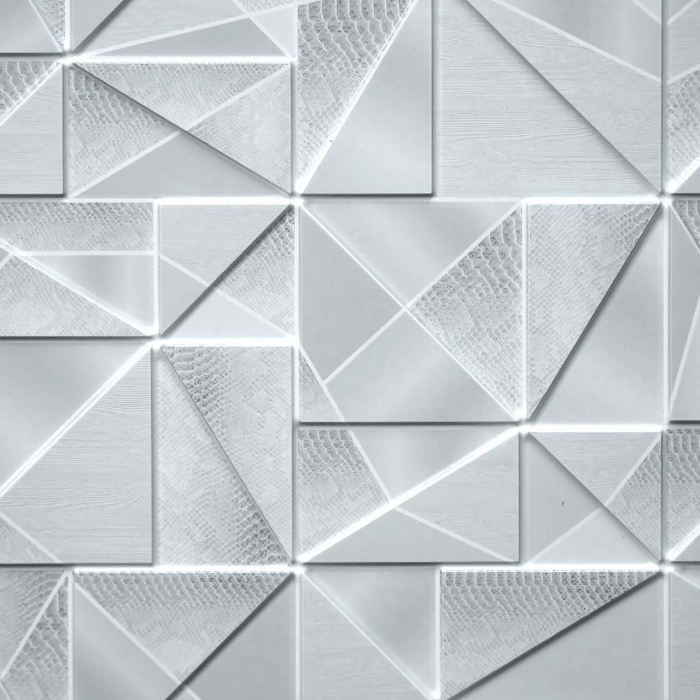 PANOU DECORATIV, PVC, MODEL MARMURA 3D, ABSTRACT, NUANTE GRI, 96X48.5 CM  [2]
