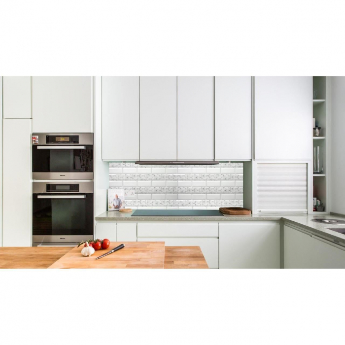 PANOU DECORATIV, PVC, MODEL MARMURA 3D, ALB CU PETALE, 96X48.5CM [3]