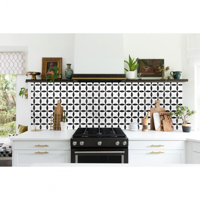 PANOU DECORATIV, PVC, MODEL MARMURA, ABSTRACT, ALB SI NEGRU, 96X48.5CM [3]
