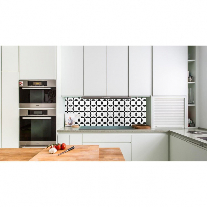 PANOU DECORATIV, PVC, MODEL MARMURA, ABSTRACT, ALB SI NEGRU, 96X48.5CM [4]