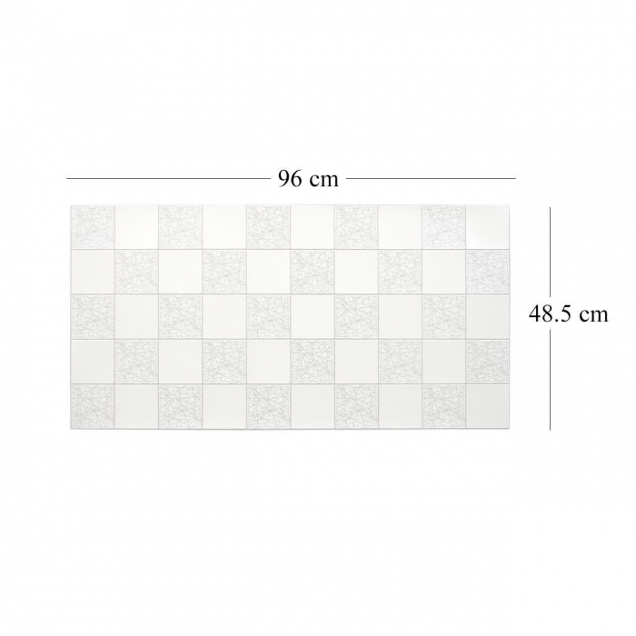 PANOU DECORATIV, PVC, MODEL MARMURA, ALB SI GRI, 96X48.5CM [4]