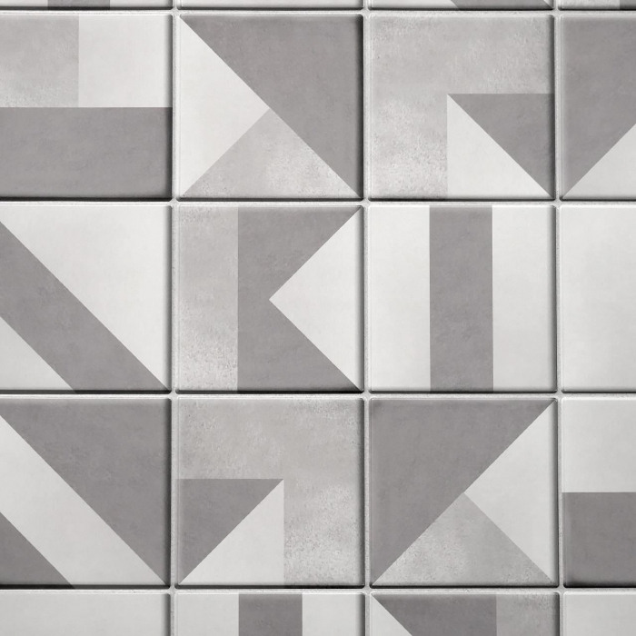 PANOU DECORATIV, PVC, MODEL MARMURA, GEOMETRIC, ALB SI GRI, 96X48.5CM [7]