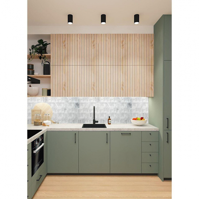 PANOU DECORATIV, PVC, MODEL MARMURA, GRI, 96X48.5 CM [2]