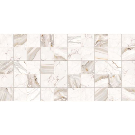 PANOU DECORATIV, PVC, MODEL MARMURA, GRI SI PORTOCALIU, 96X48.5CM [1]