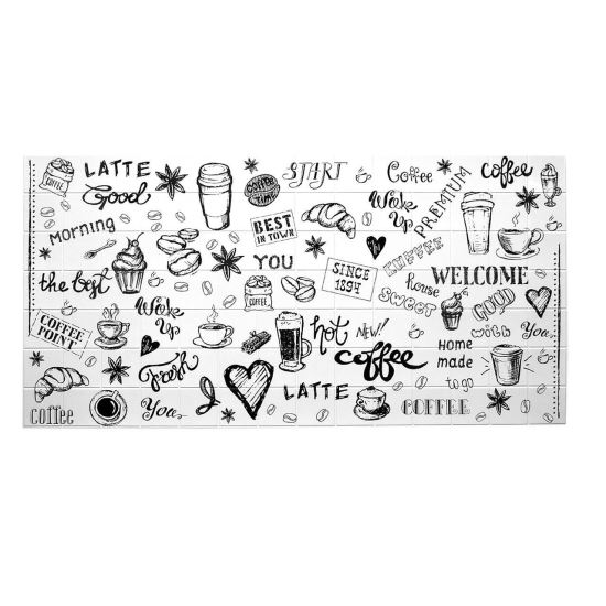 PANOU DECORATIV, PVC, MODEL MODERN, ALB SI NEGRU, 96X48.5CM [1]