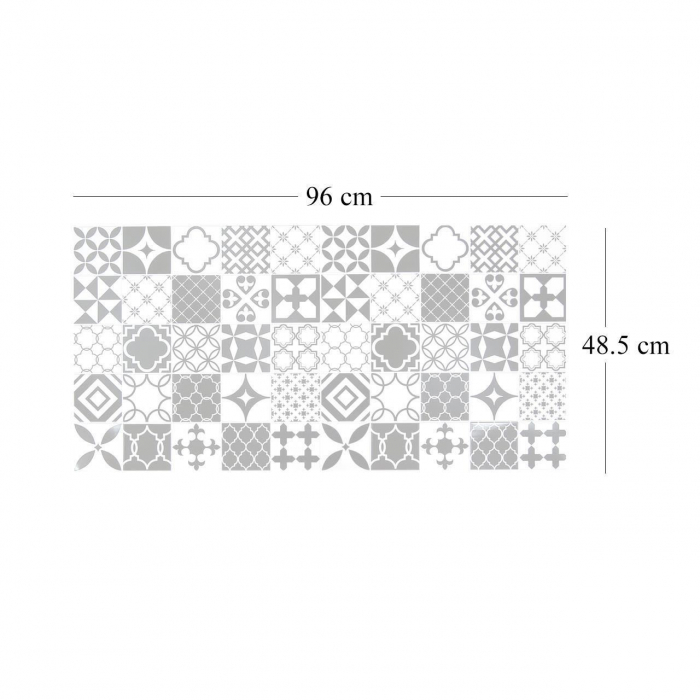 PANOU DECORATIV, PVC, MODEL MOZAIC, ALB SI NEGRU, 96X48.5CM [2]
