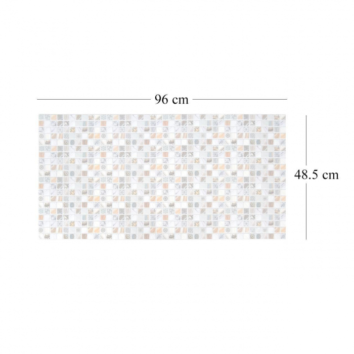 PANOU DECORATIV, PVC, MODEL MOZAIC, MARO SI GRI, 96X48.5 CM [2]