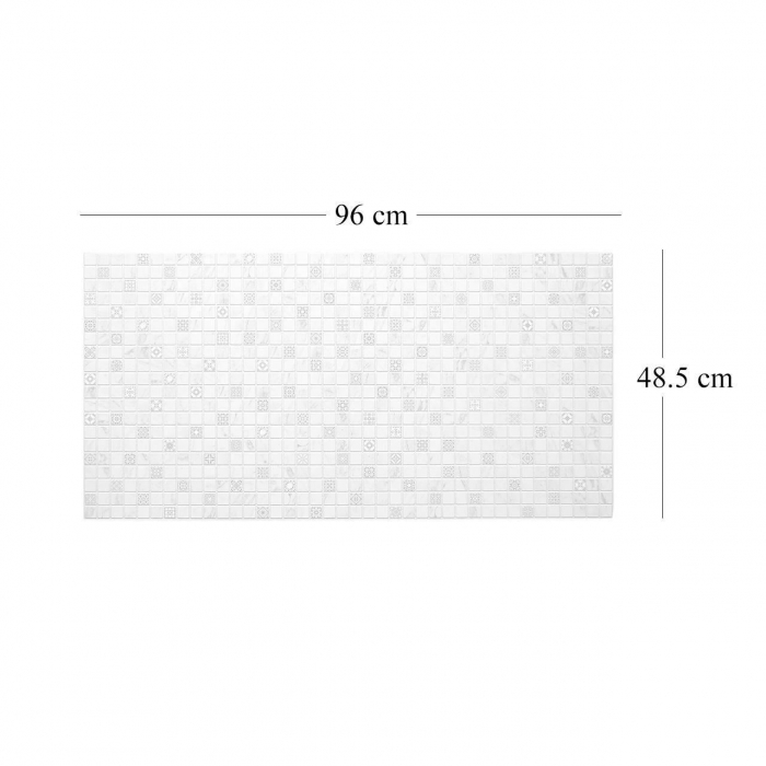 PANOU DECORATIV, PVC, MODEL MOZAIC, NUANTE GRI SI ALB, 96X48.5CM [4]