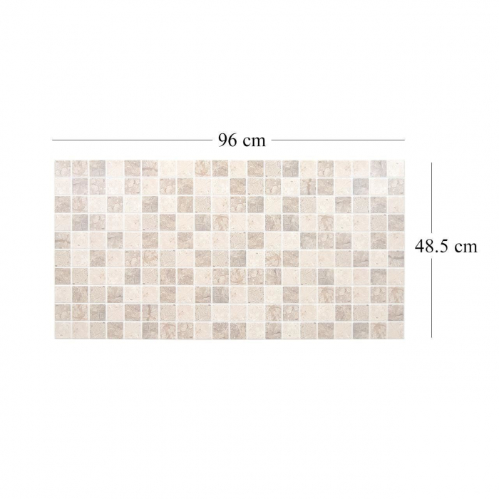 PANOU DECORATIV, PVC, MODEL MOZAIC, NUANTE MARO MURDAR, 96X48.5CM [4]