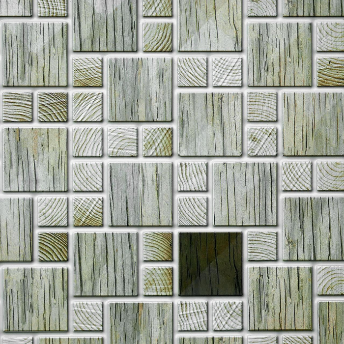 PANOU DECORATIV, PVC, MODEL MOZAIC, STRIAT, NUANTE GRI, 96X48.5 CM [2]