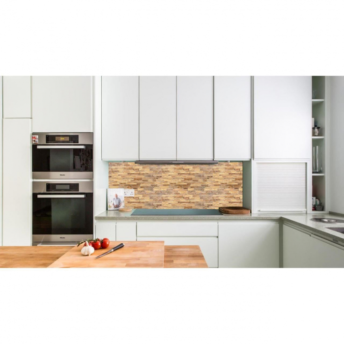 PANOU DECORATIV, PVC, MODEL PIATRA 3D, NUANTE BEJ-MARO, 96X48.5CM [2]