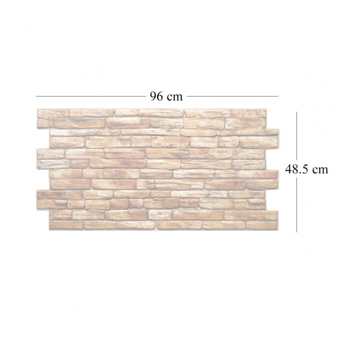 PANOU DECORATIV, PVC, MODEL PIATRA 3D, NUANTE MARO, 96X48.5CM [3]