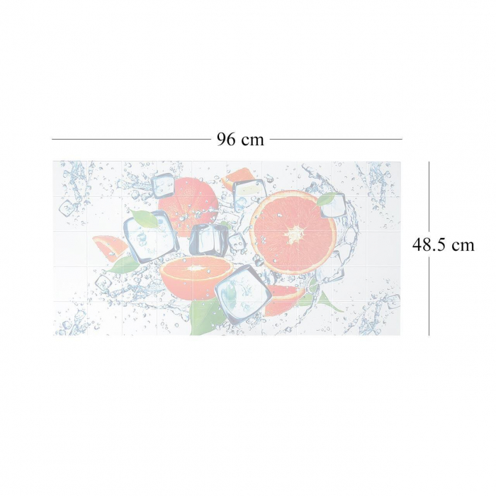 PANOU DECORATIV, PVC, MODEL PORTOCALE, ALB SI PORTOCALIU, 96X48.5 CM [2]