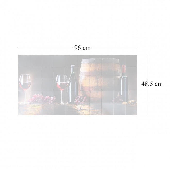 PANOU DECORATIV, PVC, MODEL VIN, MARO SI NEGRU, 96X48.5 CM [2]
