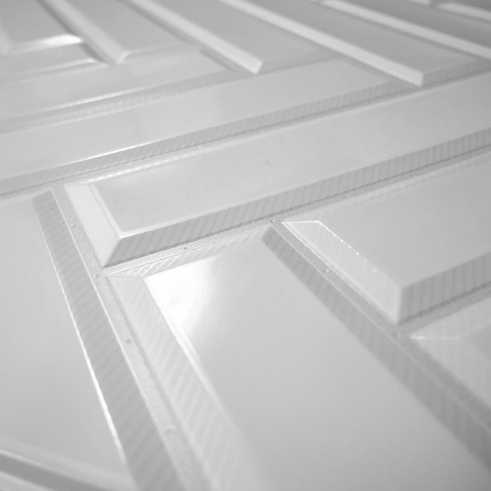 PANOU DECORATIV, PVC, MODEL ZIG-ZAG 3D, ALB, 96X48.5CM [4]