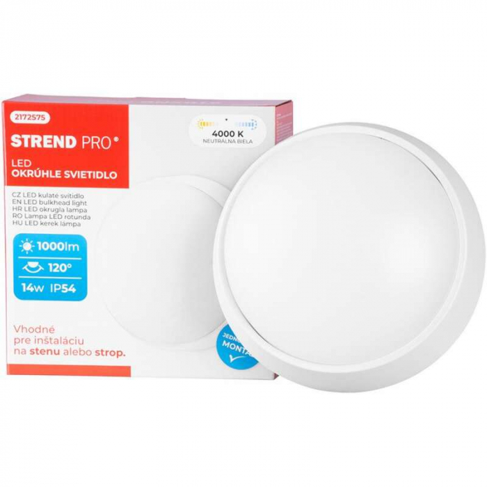 PLAFONIERA, APLICA, LED SMD, ROTUNDA, 14 W, 1000 LM, IP54, 21.5 CM, STREND PRO [3]