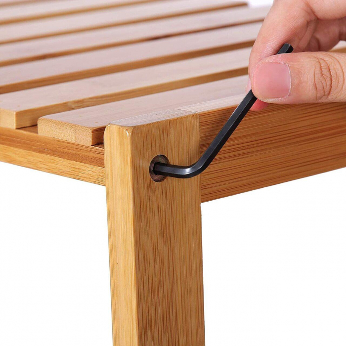 RAFT DEPOZITARE, SONGMICS, BAMBUS, 5 POLITE, NATUR, 10 KG, 60X26X130CM [6]