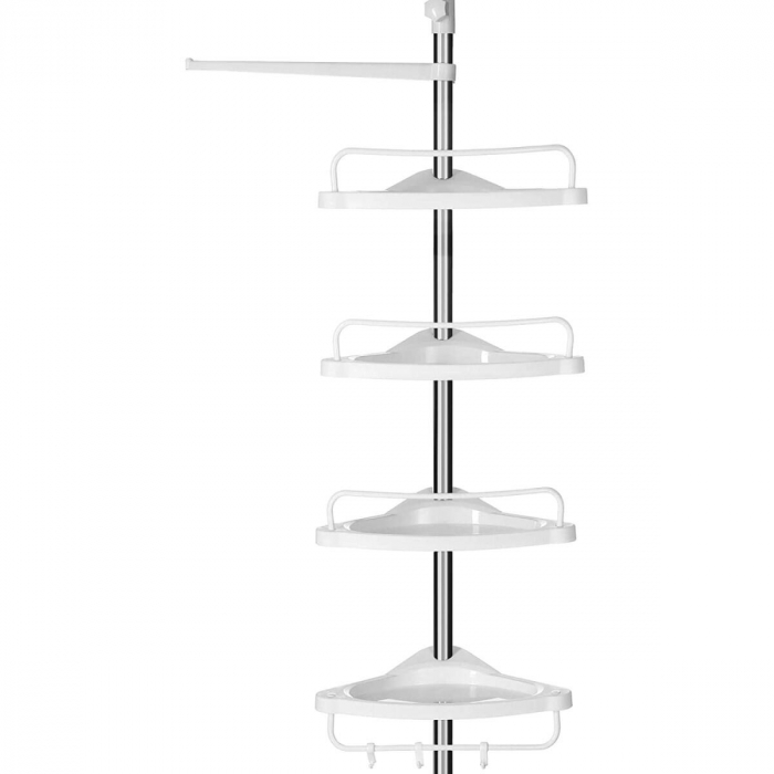 RAFT PENTRU BAIE/DUS, VASAGLE, REGLABIL, OTEL, 4 RAFTURI, CUIER, 95-300 CM [9]