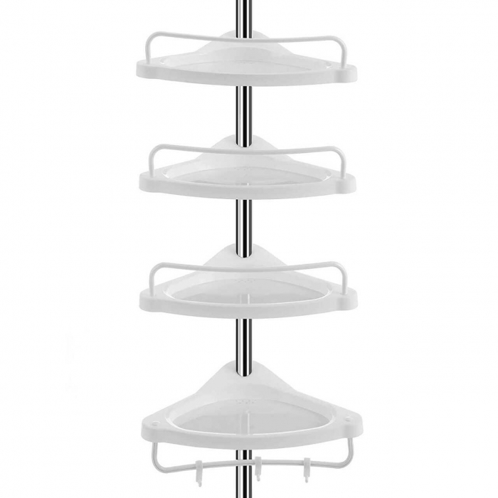 RAFT PENTRU BAIE/DUS, VASAGLE, REGLABIL, OTEL, 4 RAFTURI, CUIER, 95-300 CM [4]